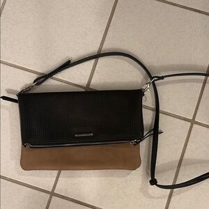 Stella & Dot Black and Tan Crossbody Bag with Contemporary Style
